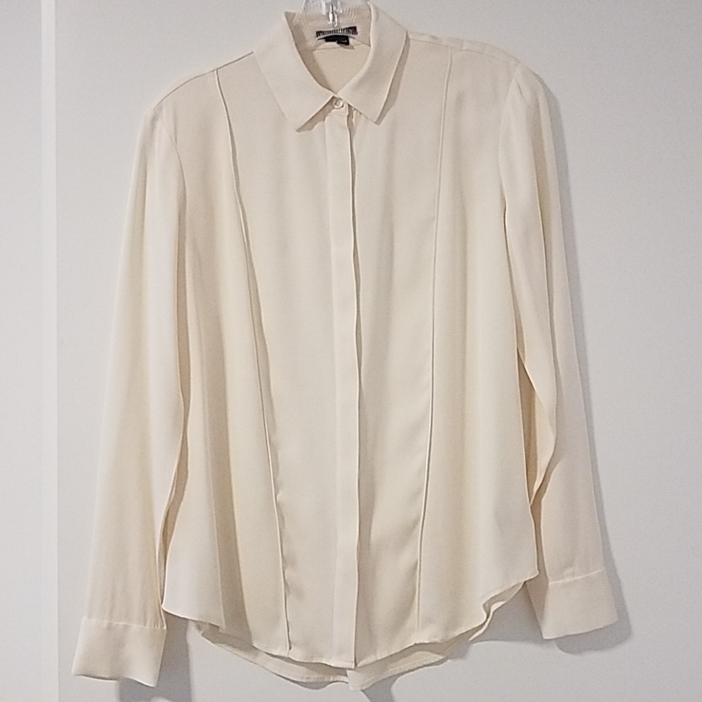 Theory Off white button down shirt